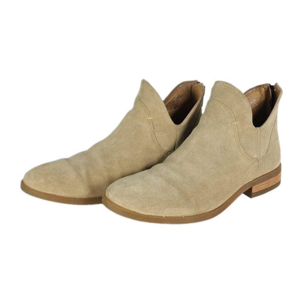 Born Women's Arula US7 M/W Tan Suede Back Zip Cutout Ankle Boots Booties